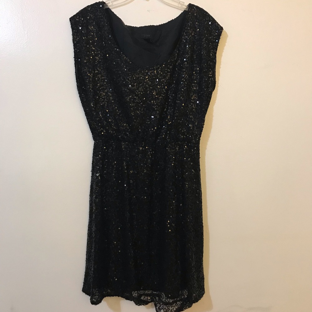 JCrew black sequin dress